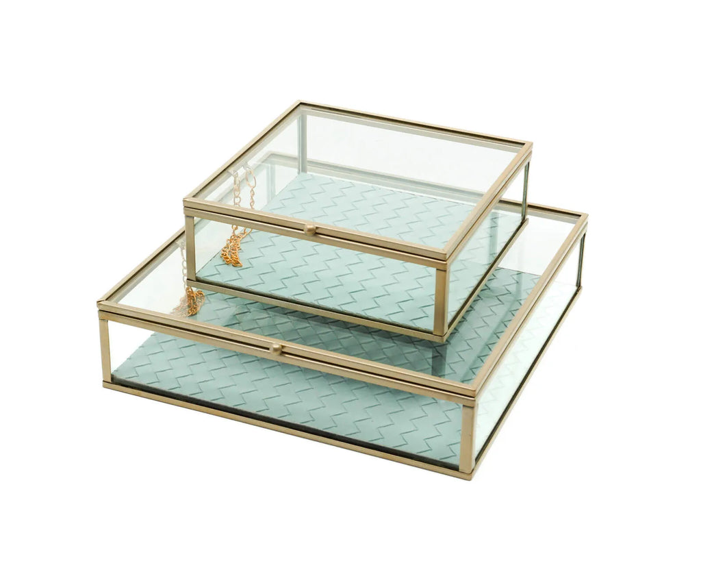 Large glass best sale jewelry box